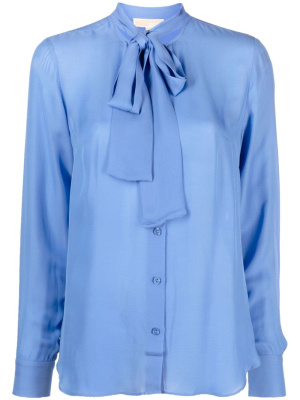 

Pussy-bow collar button-up blouse, Michael Michael Kors Pussy-bow collar button-up blouse