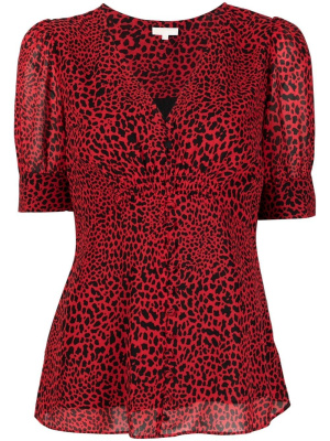 

Leopard-print short-sleeve blouse, Michael Michael Kors Leopard-print short-sleeve blouse