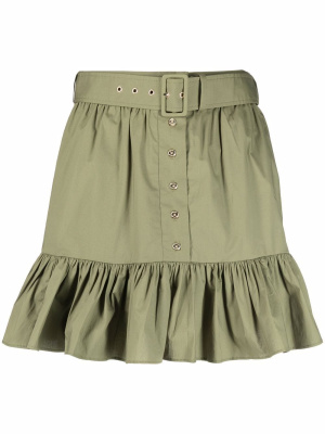 

Belted ruffle-trim mini skirt, Michael Michael Kors Belted ruffle-trim mini skirt