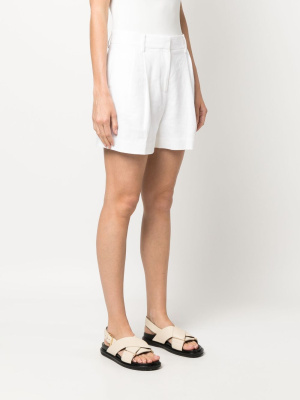 

High-waist linen-blend shorts, Michael Michael Kors High-waist linen-blend shorts