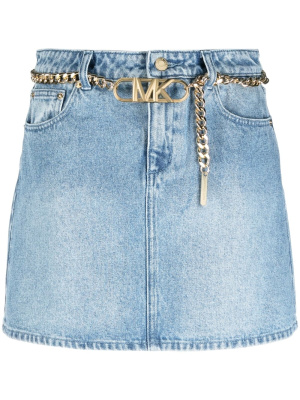 

Belted denim mini skirt, Michael Michael Kors Belted denim mini skirt