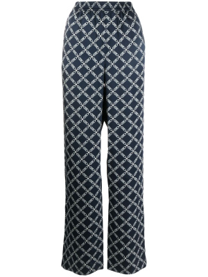 

Empire-print satin straight-leg trousers, Michael Michael Kors Empire-print satin straight-leg trousers