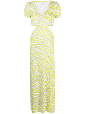 

Zebra-print cut-out maxi dress, Michael Michael Kors Zebra-print cut-out maxi dress
