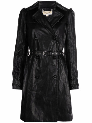 

Faux-leather puff-sleeve coat, Michael Michael Kors Faux-leather puff-sleeve coat