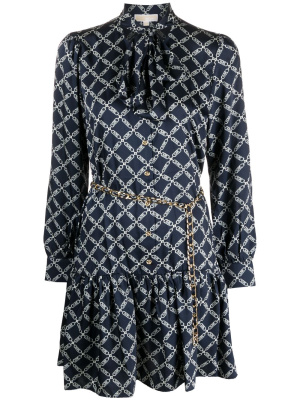 

Logo-print belted minidress, Michael Michael Kors Logo-print belted minidress