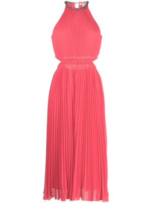 

Pleated halterneck midi dress, Michael Michael Kors Pleated halterneck midi dress