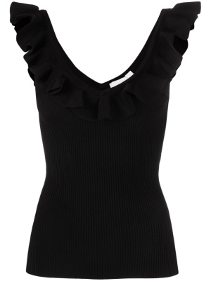 

Devi ruffled ribbed-knit top, ZIMMERMANN Devi ruffled ribbed-knit top