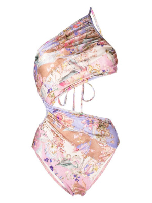 

Floral-print cut-off one-piece, ZIMMERMANN Floral-print cut-off one-piece