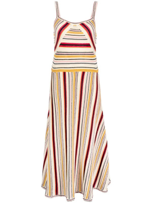 

Vitali striped crochet-knit dress, ZIMMERMANN Vitali striped crochet-knit dress