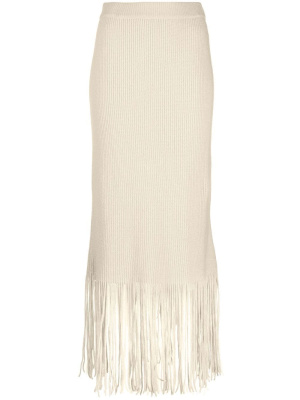 

Fringed-edge knitted skirt, ZIMMERMANN Fringed-edge knitted skirt
