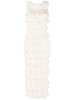 

Ruffled midi dress, ZIMMERMANN Ruffled midi dress