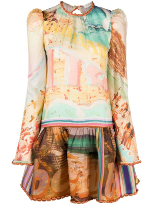 

Tama printed layered minidress, ZIMMERMANN Tama printed layered minidress