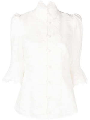 

High-neck lace shirt, ZIMMERMANN High-neck lace shirt