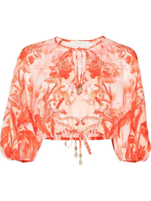 

Lyre cropped blouse, ZIMMERMANN Lyre cropped blouse