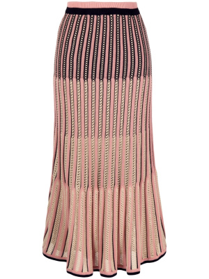 

Ribbed-knit pointelle midi skirt, ZIMMERMANN Ribbed-knit pointelle midi skirt