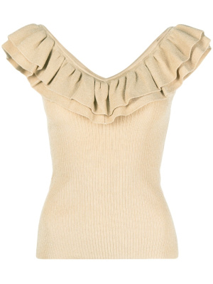 

Ruffled sleeveless knit top, ZIMMERMANN Ruffled sleeveless knit top