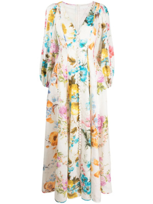 

Halcyon floral-print linen dress, ZIMMERMANN Halcyon floral-print linen dress