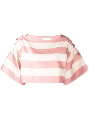

Cropped striped silk top, ZIMMERMANN Cropped striped silk top
