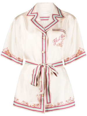 

Floral-print belted silk shirt, ZIMMERMANN Floral-print belted silk shirt