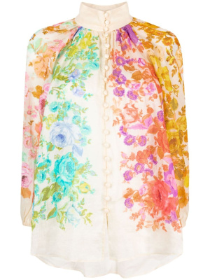 

Floral-print ramie blouse, ZIMMERMANN Floral-print ramie blouse