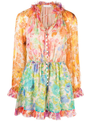 

Raie floral-print playsuit, ZIMMERMANN Raie floral-print playsuit