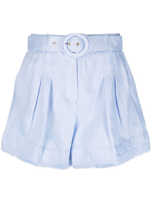 

Raw-edge belted short shorts, ZIMMERMANN Raw-edge belted short shorts