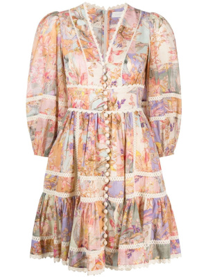 

Cira Lantern puff-sleeve minidress, ZIMMERMANN Cira Lantern puff-sleeve minidress