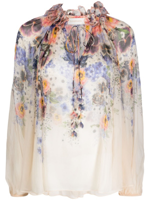

Tama floral collar silk blouse, ZIMMERMANN Tama floral collar silk blouse