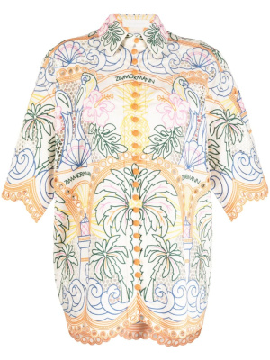 

Graphic-print cut-out top, ZIMMERMANN Graphic-print cut-out top