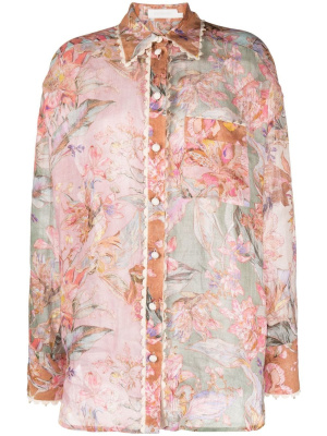 

Floral-print long-sleeved shirt, ZIMMERMANN Floral-print long-sleeved shirt