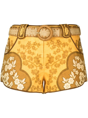 

Raie floral-print linen mini shorts, ZIMMERMANN Raie floral-print linen mini shorts