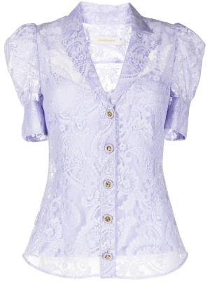 

Lace-pattern short-sleeved shirt, ZIMMERMANN Lace-pattern short-sleeved shirt