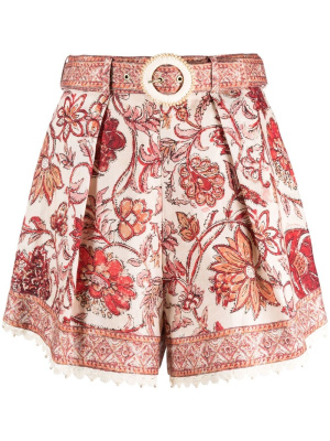 

Vitali printed linen shorts, ZIMMERMANN Vitali printed linen shorts