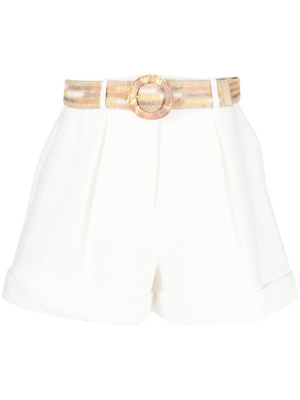 

Belted pleated cotton shorts, ZIMMERMANN Belted pleated cotton shorts