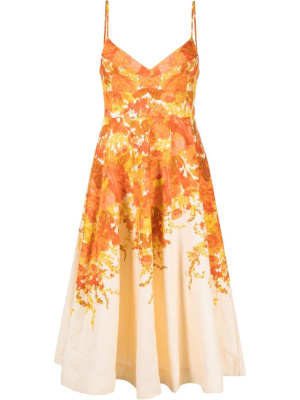 

Orange Floral Print Dress, ZIMMERMANN Orange Floral Print Dress