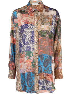 

Graphic-print silk shirt, ZIMMERMANN Graphic-print silk shirt