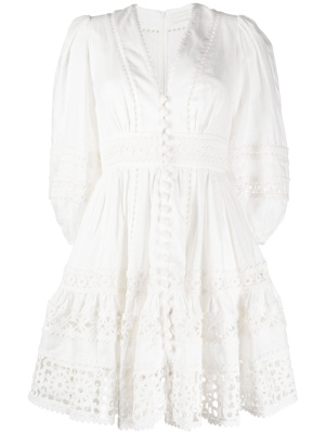 

Devi crochet-trimmed mini dress, ZIMMERMANN Devi crochet-trimmed mini dress