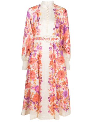 

Raie floral-print linen dress, ZIMMERMANN Raie floral-print linen dress
