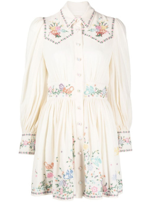 

Floral-embroidered mini dress, ZIMMERMANN Floral-embroidered mini dress
