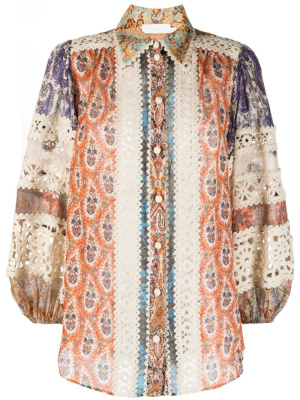 

Paisley-print puff-sleeve shirt, ZIMMERMANN Paisley-print puff-sleeve shirt