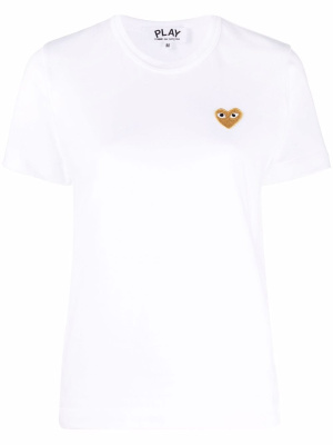 

Heart-embroidered cotton T-shirt, Comme Des Garçons Play Heart-embroidered cotton T-shirt