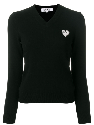 

V-neck heart logo sweater, Comme Des Garçons Play V-neck heart logo sweater