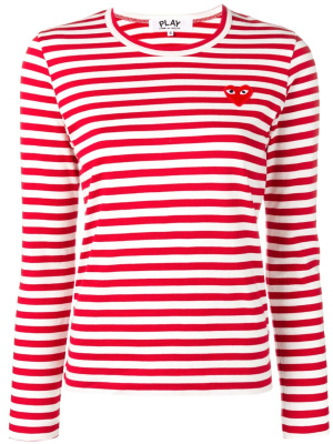 

Heart logo striped T-shirt, Comme Des Garçons Play Heart logo striped T-shirt