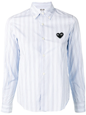 

Embroidered heart striped shirt, Comme Des Garçons Play Embroidered heart striped shirt