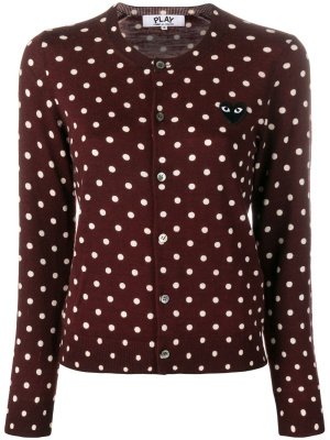

Heart patch polka dot cardigan, Comme Des Garçons Play Heart patch polka dot cardigan