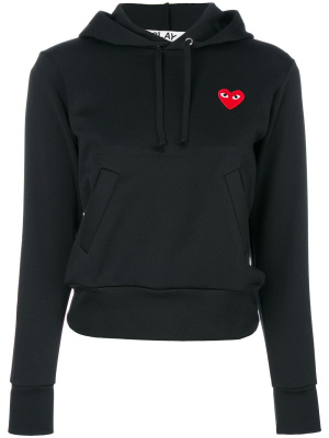 

Heart-patch drawstring hoodie, Comme Des Garçons Play Heart-patch drawstring hoodie