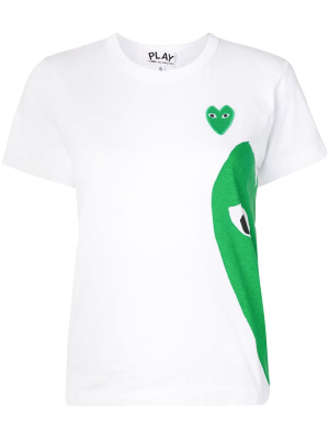 

Heart logo-print short sleeved T-shirt, Comme Des Garçons Play Heart logo-print short sleeved T-shirt