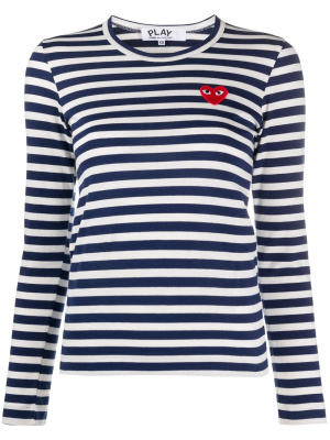 

Striped logo patch top, Comme Des Garçons Play Striped logo patch top