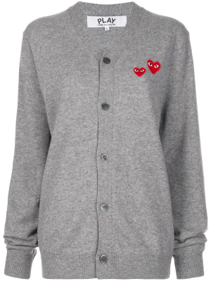 

Double heart-patch knit cardigan, Comme Des Garçons Play Double heart-patch knit cardigan