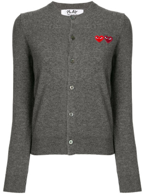 

Embroidered heart patch cardigan, Comme Des Garçons Play Embroidered heart patch cardigan